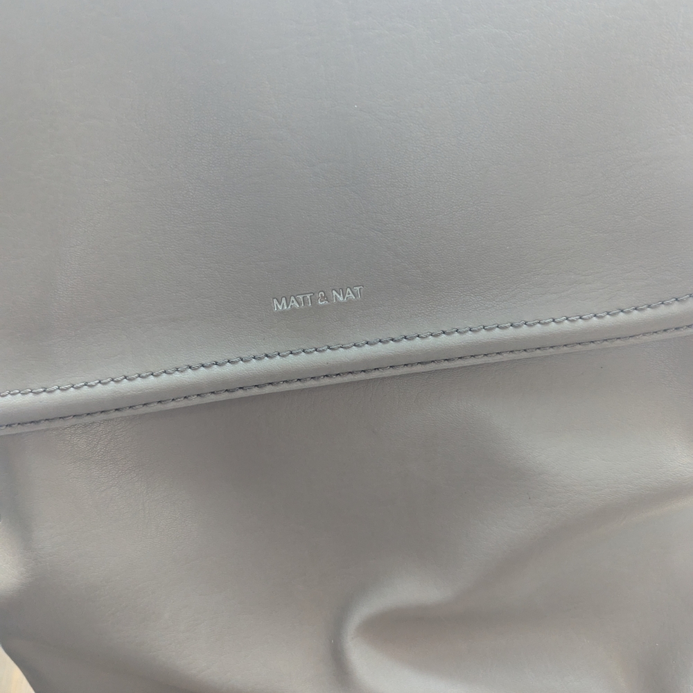 Gray Leather Backpack, Fits Laptop - image 3